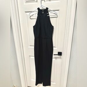 Elegant Black Halter Pantsuit